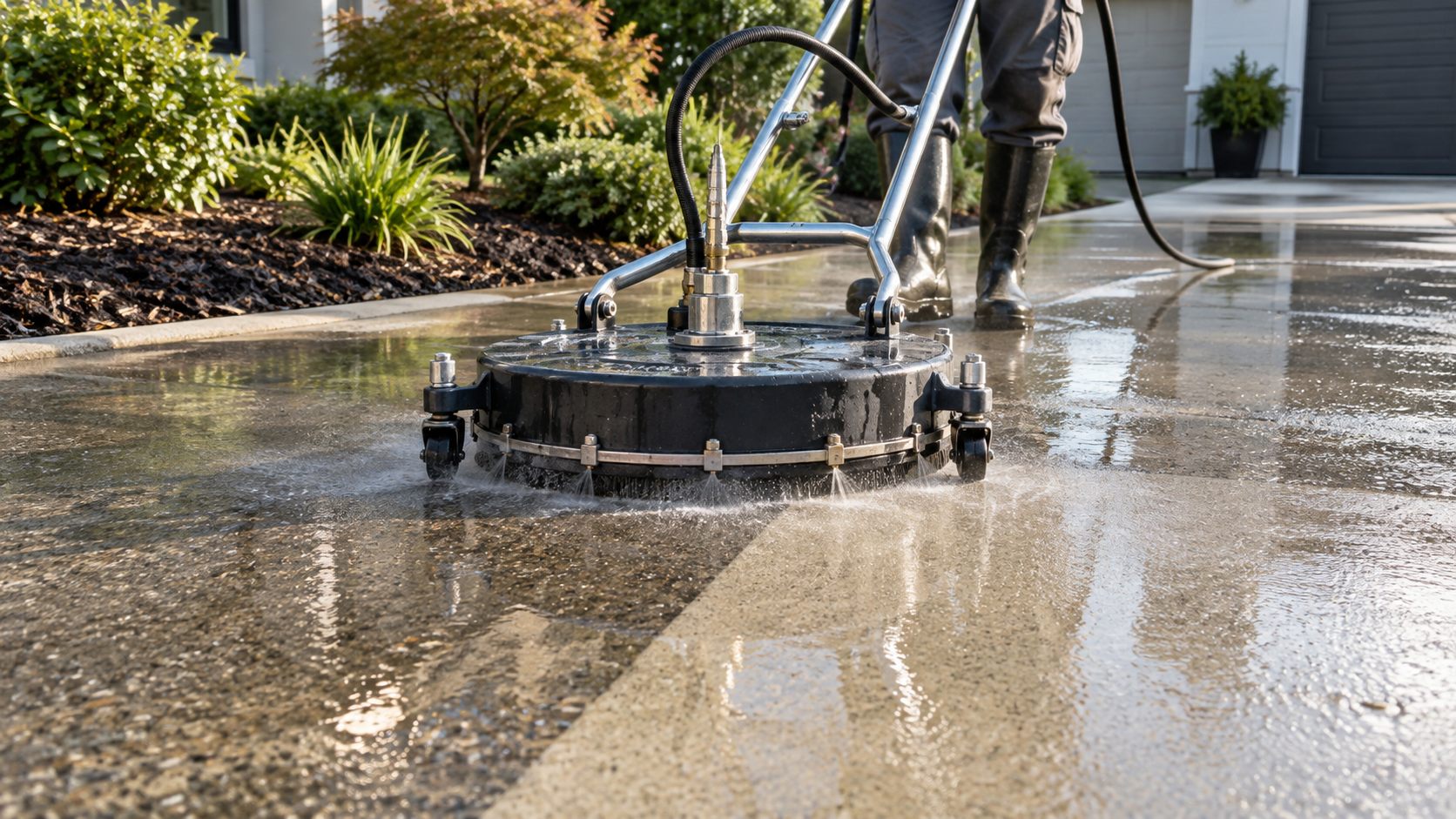 Illustrative exterior cleaning scene